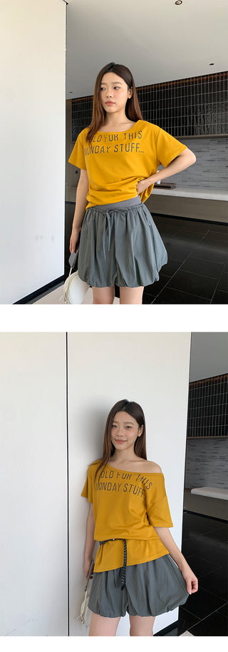 drawstring bud skirt