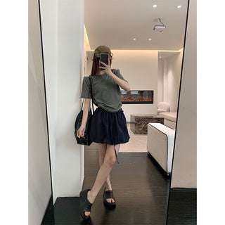 drawstring bud skirt