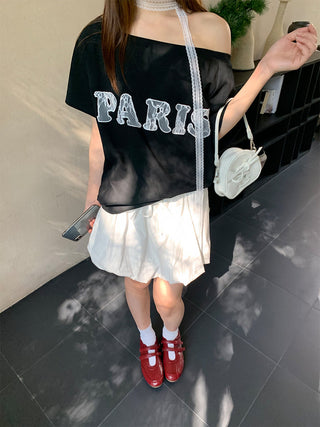 drawstring bud skirt