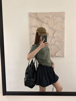 drawstring bud skirt