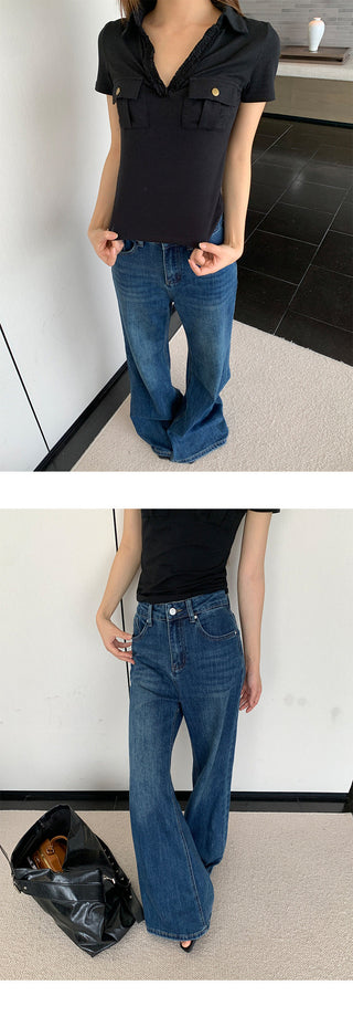 open pocket jeans