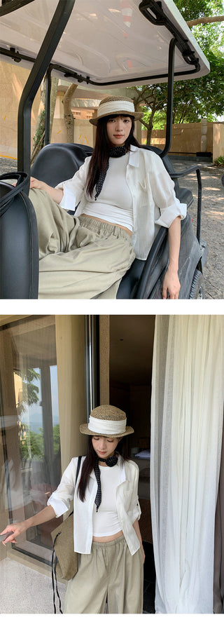 lace-up western shirt