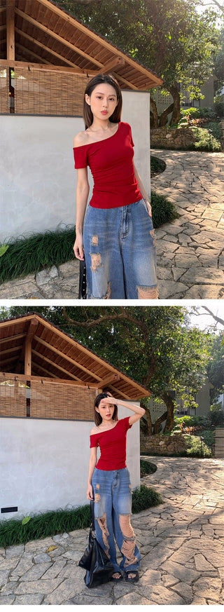 shoulder fashion Top