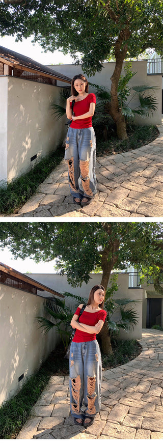 shoulder fashion Top