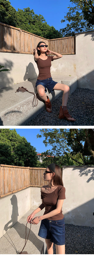 shoulder fashion Top