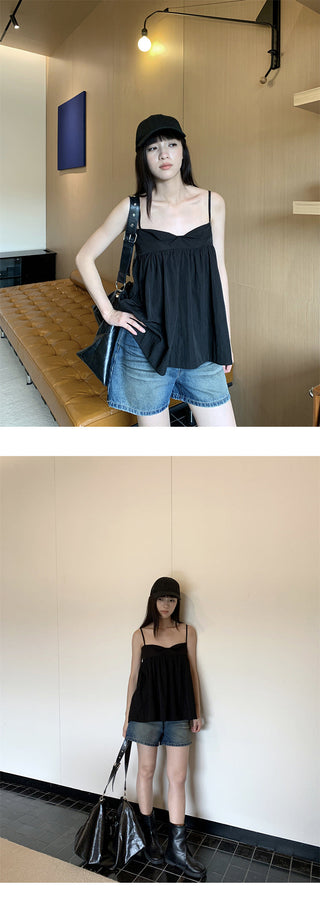 distressed denim shorts