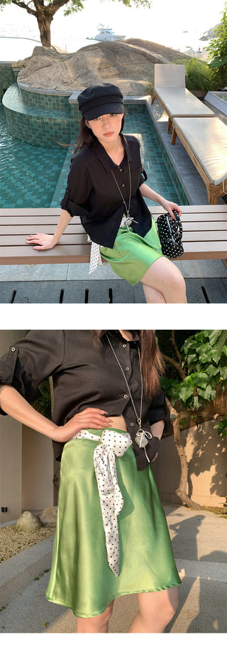 satin acetate skirt