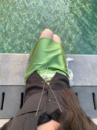 satin acetate skirt