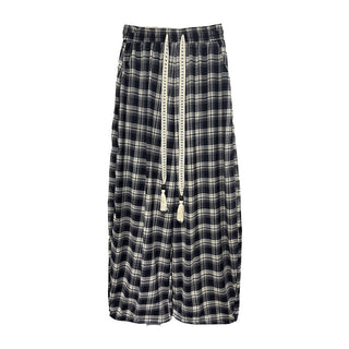 plaid drawstring pants