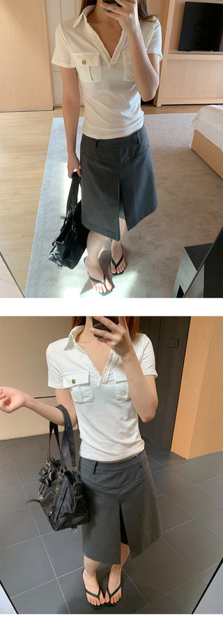 pleated suit skirt