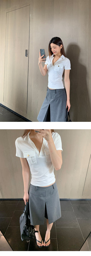 pleated suit skirt