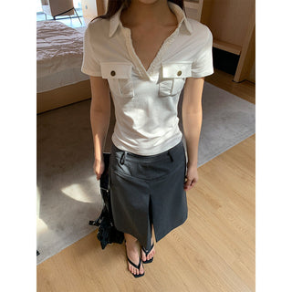 pleated suit skirt