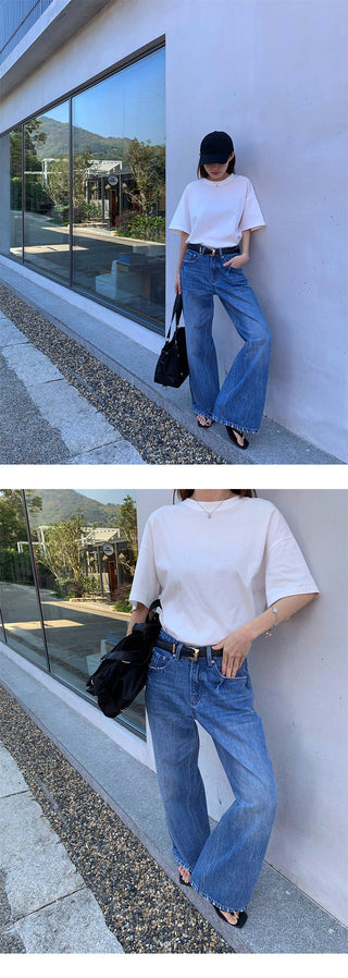 tie-dyed straight jeans