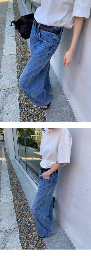 tie-dyed straight jeans