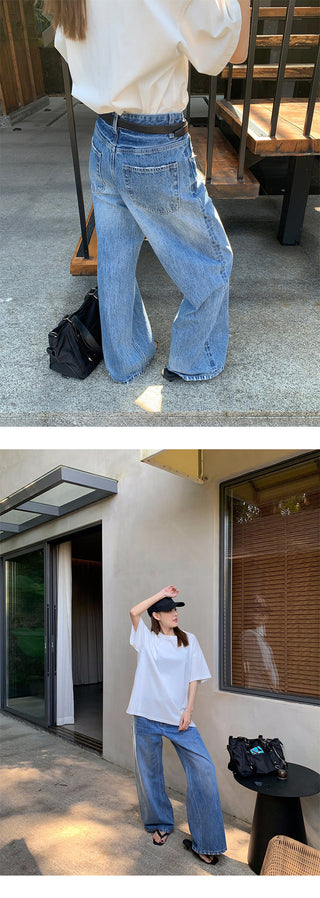 tie-dyed straight jeans