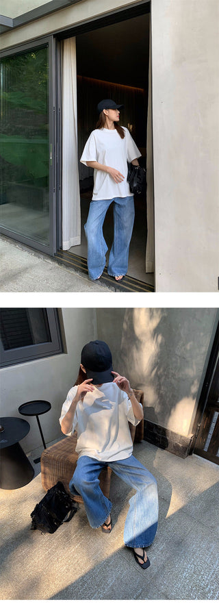 tie-dyed straight jeans