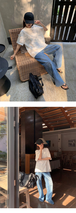 tie-dyed straight jeans