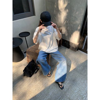 tie-dyed straight jeans