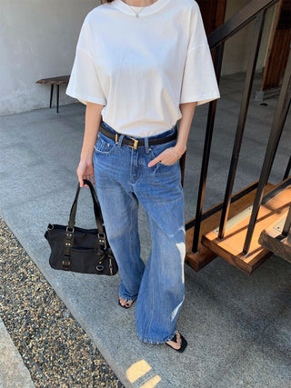 tie-dyed straight jeans