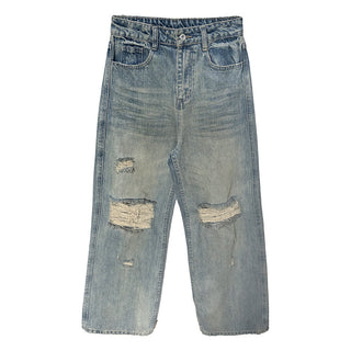 ripped straight jeans