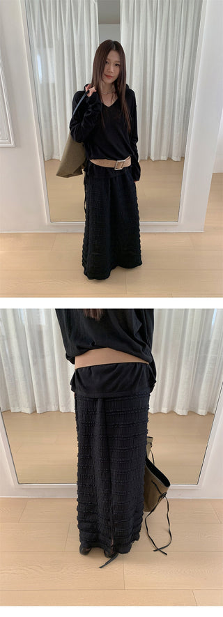 layered wooden skirt