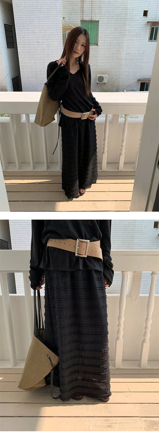 layered wooden skirt