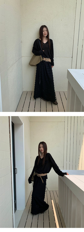 layered wooden skirt