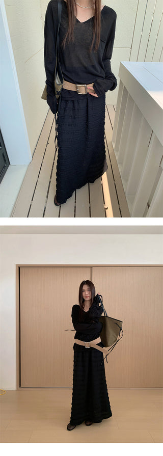 layered wooden skirt