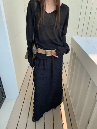 layered wooden skirt