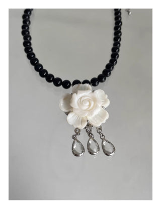 flower stone necklace