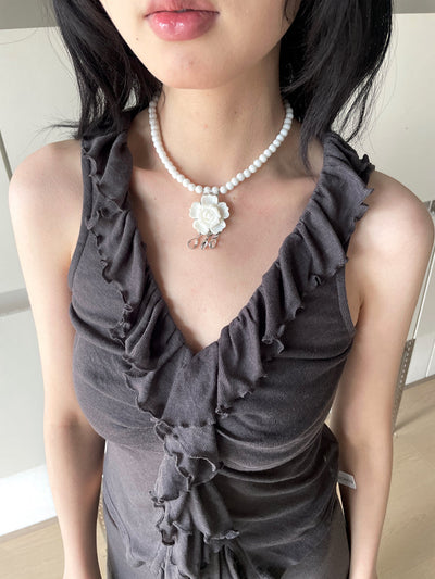flower stone necklace