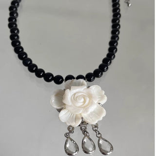 flower stone necklace