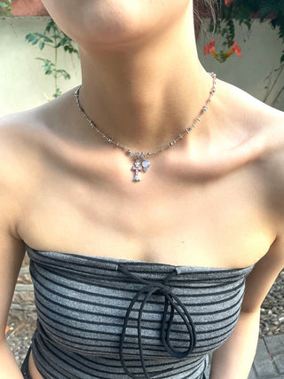 pink diamond necklace