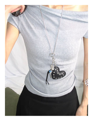 rivet heart necklace