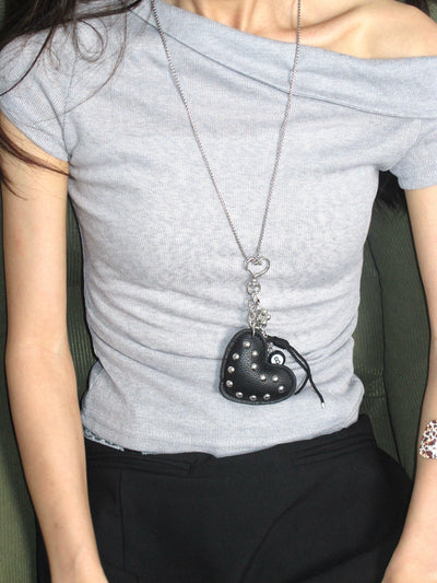 rivet heart necklace