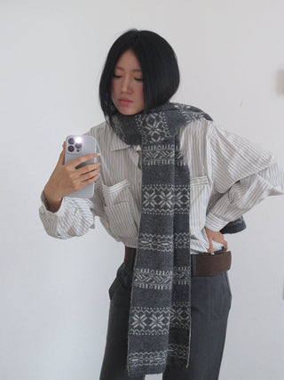 snowflake wool scarf