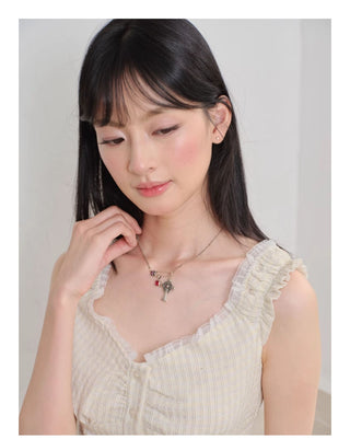 goth rose necklace