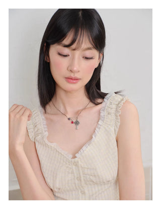 goth rose necklace