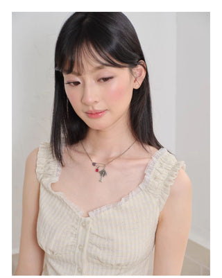 goth rose necklace