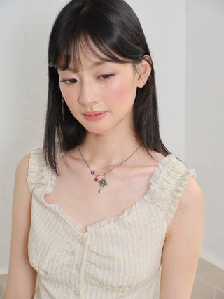 goth rose necklace