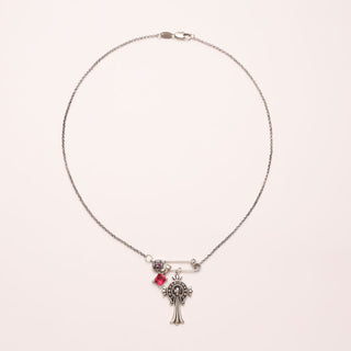 goth rose necklace