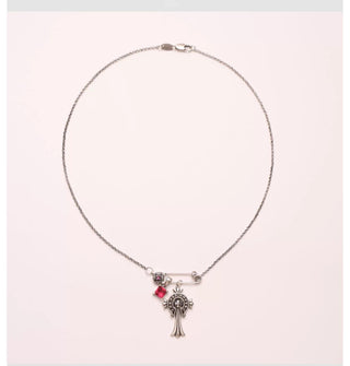 goth rose necklace