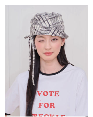 stripe bucket hat