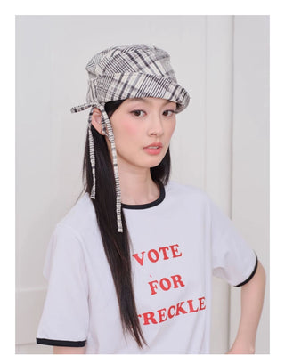 stripe bucket hat