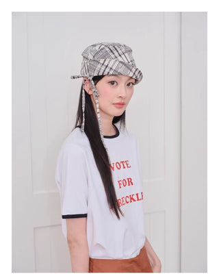 stripe bucket hat
