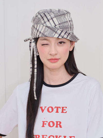 stripe bucket hat
