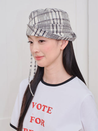 stripe bucket hat