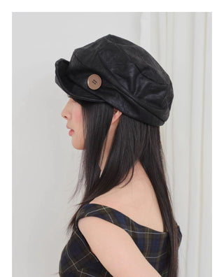 button beret hat