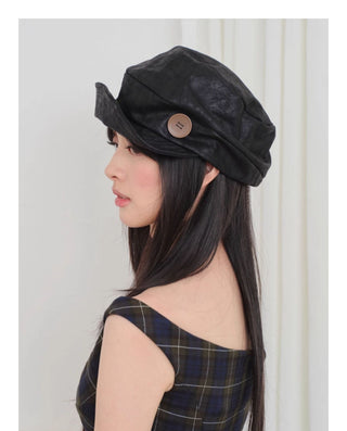 button beret hat