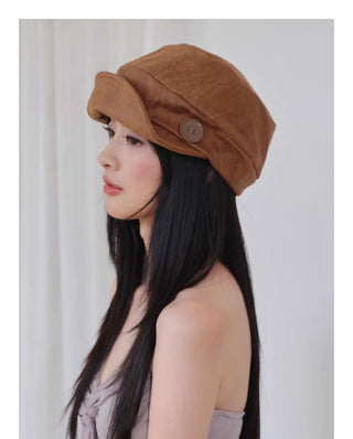 button beret hat